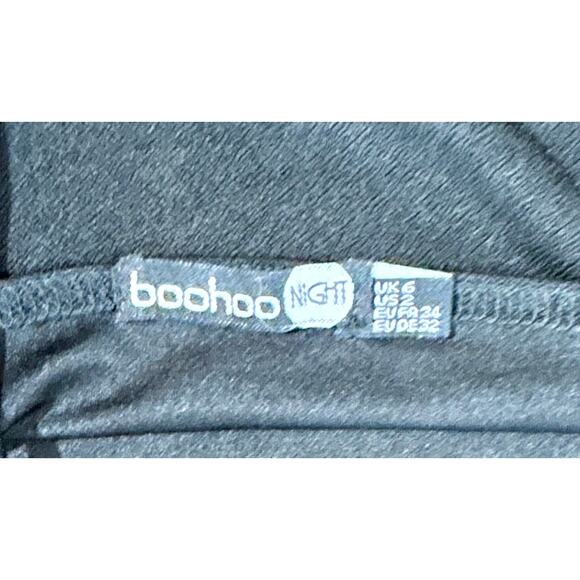 boohoo black spaghetti strap bodysuit 1990s style trendy under layer SZ 2 - Picture 4 of 6